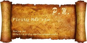 Pirity Márta névjegykártya